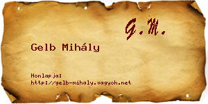 Gelb Mihály névjegykártya